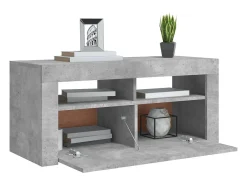 Kristineberg Mueble de TV con luces LED gris hormigón 90x35x40 cm