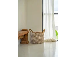 La Cesta de Macramé con Costura Cruzada - S
