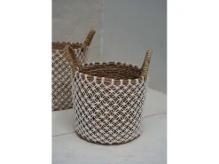 La Cesta de Macramé con Costura Cruzada - S