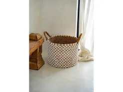 La Cesta de Macramé con Costura Cruzada - L