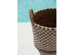 La Cesta De Macramé Cross Stitched - M