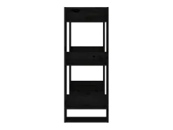 La Roche-sur-Yon Estantería/divisor de espacios madera pino negro 60x35x91 cm