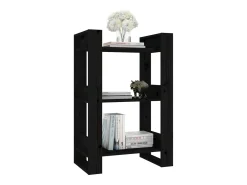 La Roche-sur-Yon Estantería/divisor de espacios madera pino negro 60x35x91 cm