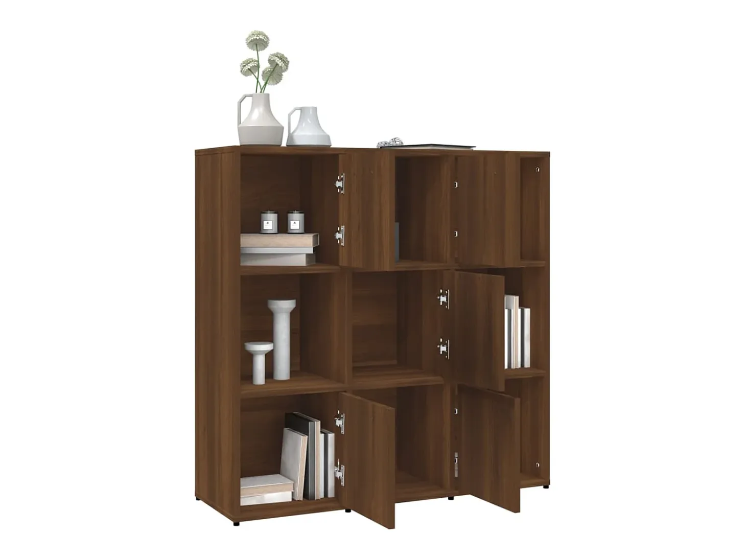 Lacey Estantería madera contrachapada roble marrón 90x30x90 cm