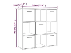 Lacey Estantería madera contrachapada roble marrón 90x30x90 cm