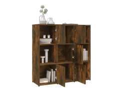 Lacey Estantería madera contrachapada color roble ahumado 90x30x90 cm