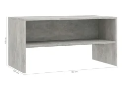 Lackland AFB Mueble de TV madera contrachapada gris hormigón 80x40x40 cm