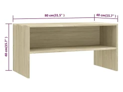 Lackland AFB Mueble de TV madera contrachapada roble Sonoma 80x40x40cm