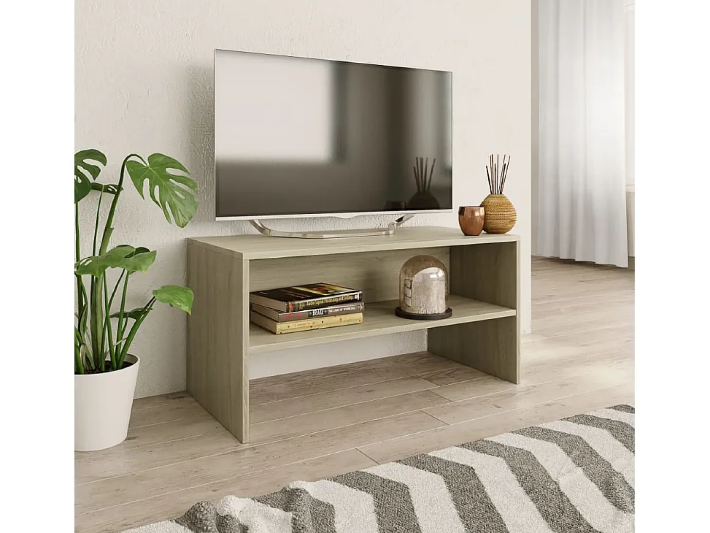 Lackland AFB Mueble de TV madera contrachapada roble Sonoma 80x40x40cm
