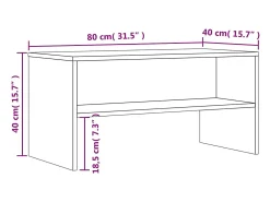 Lackland AFB Mueble de TV madera de ingeniería marrón roble 80x40x40 cm