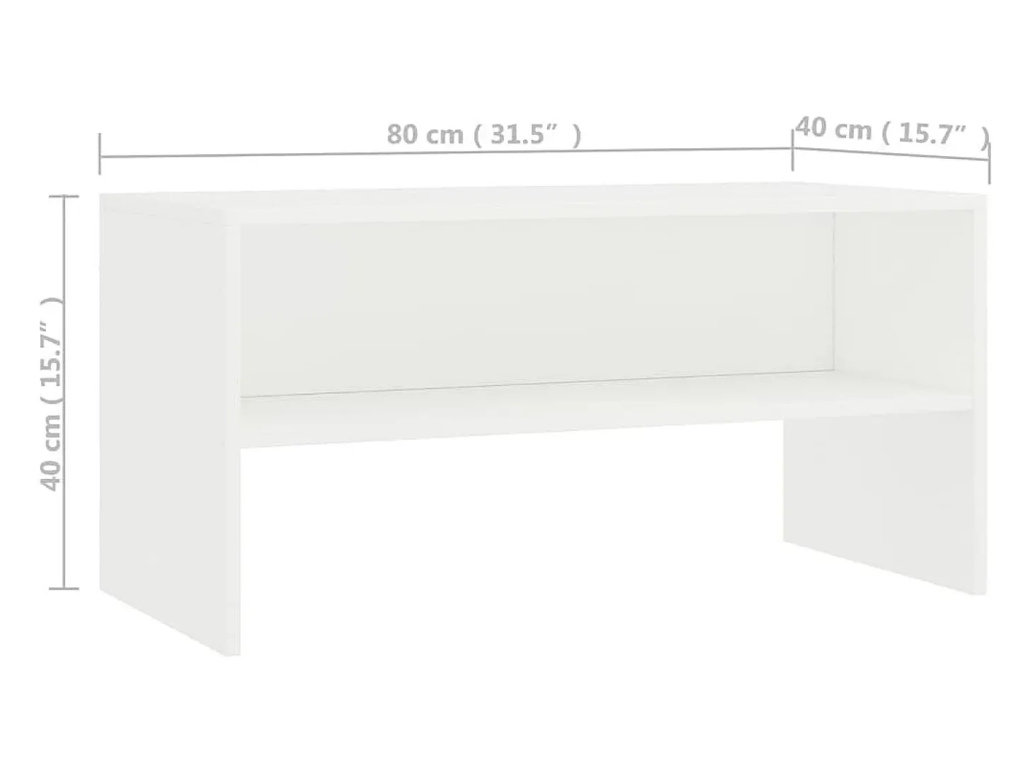 Lackland AFB Mueble para TV madera contrachapada blanco 80x40x40 cm