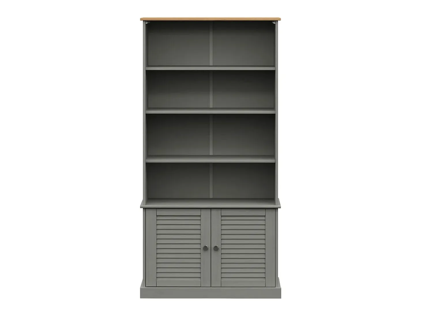 Larindor Librería VIGO madera maciza de pino gris 85x35x170 cm