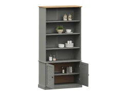 Larindor Librería VIGO madera maciza de pino gris 85x35x170 cm