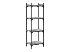 Lars Librería 4 estantes madera ingeniería gris Sonoma 40x30x120 cm