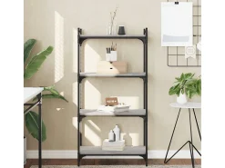 Lars Librería 4 estantes madera ingeniería gris Sonoma 60x30x120 cm
