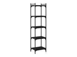 Lars Librería de 5 estantes madera de ingeniería negro 40x30x154 cm