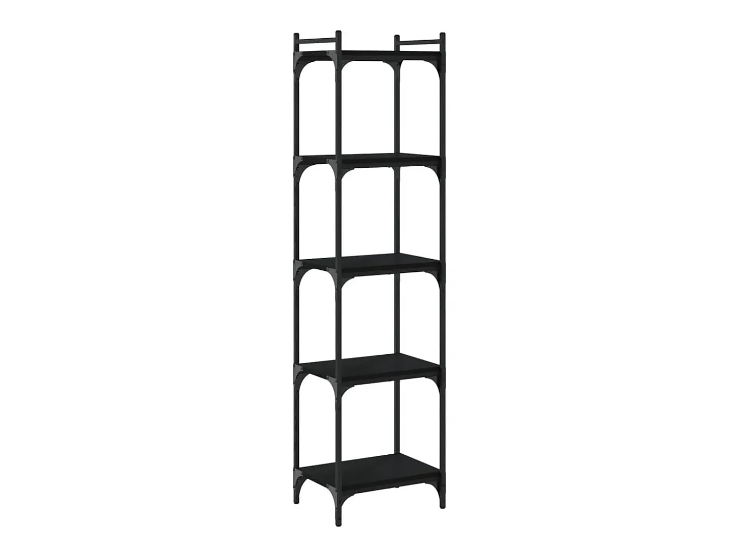Lars Librería de 5 estantes madera de ingeniería negro 40x30x154 cm