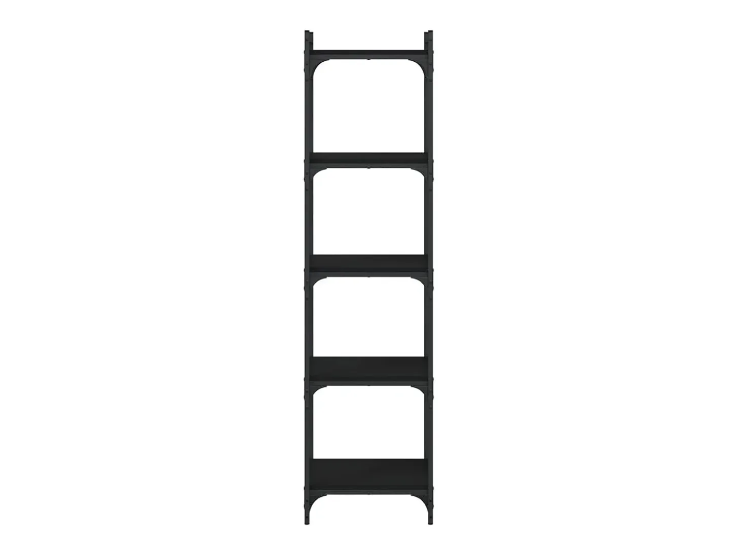 Lars Librería de 5 estantes madera de ingeniería negro 40x30x154 cm