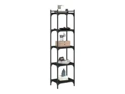 Lars Librería de 5 estantes madera de ingeniería negro 40x30x154 cm
