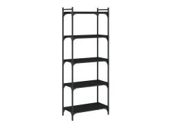Lars Librería de 5 estantes madera de ingeniería negro 60x30x154 cm