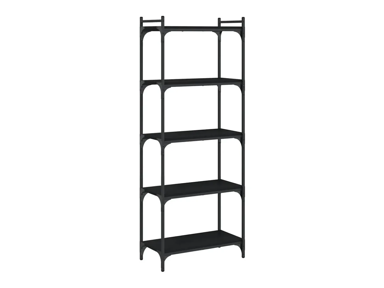 Lars Librería de 5 estantes madera de ingeniería negro 60x30x154 cm