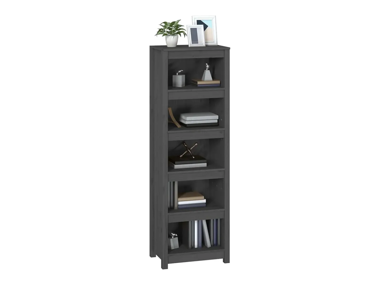 Laurens Estantería madera maciza de pino gris 50x35x154 cm