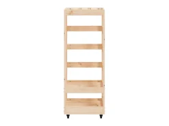 Leñero con ruedas madera maciza de pino 40x49x110 cm ES930793