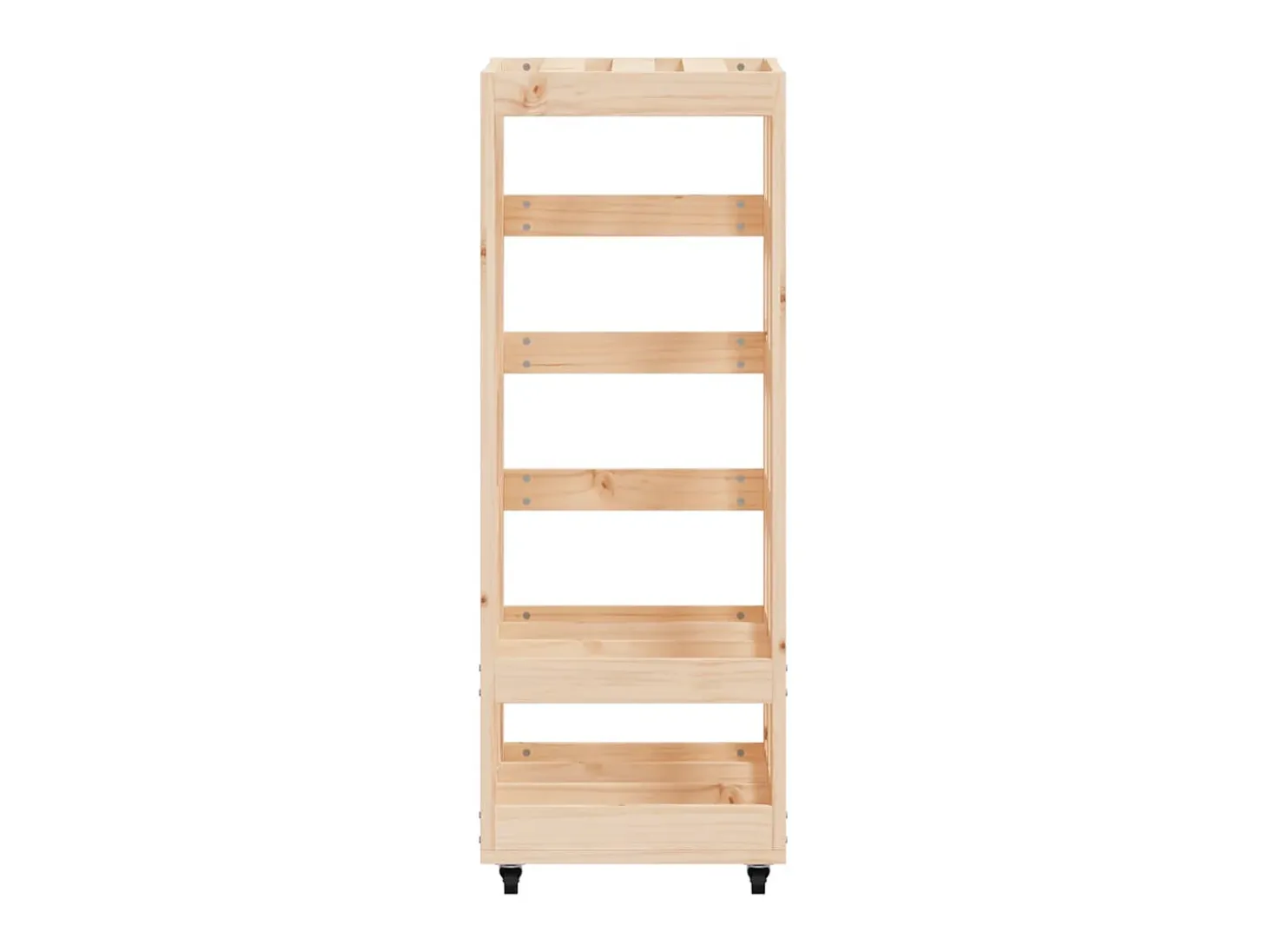 Leñero con ruedas madera maciza de pino 40x49x110 cm ES930793