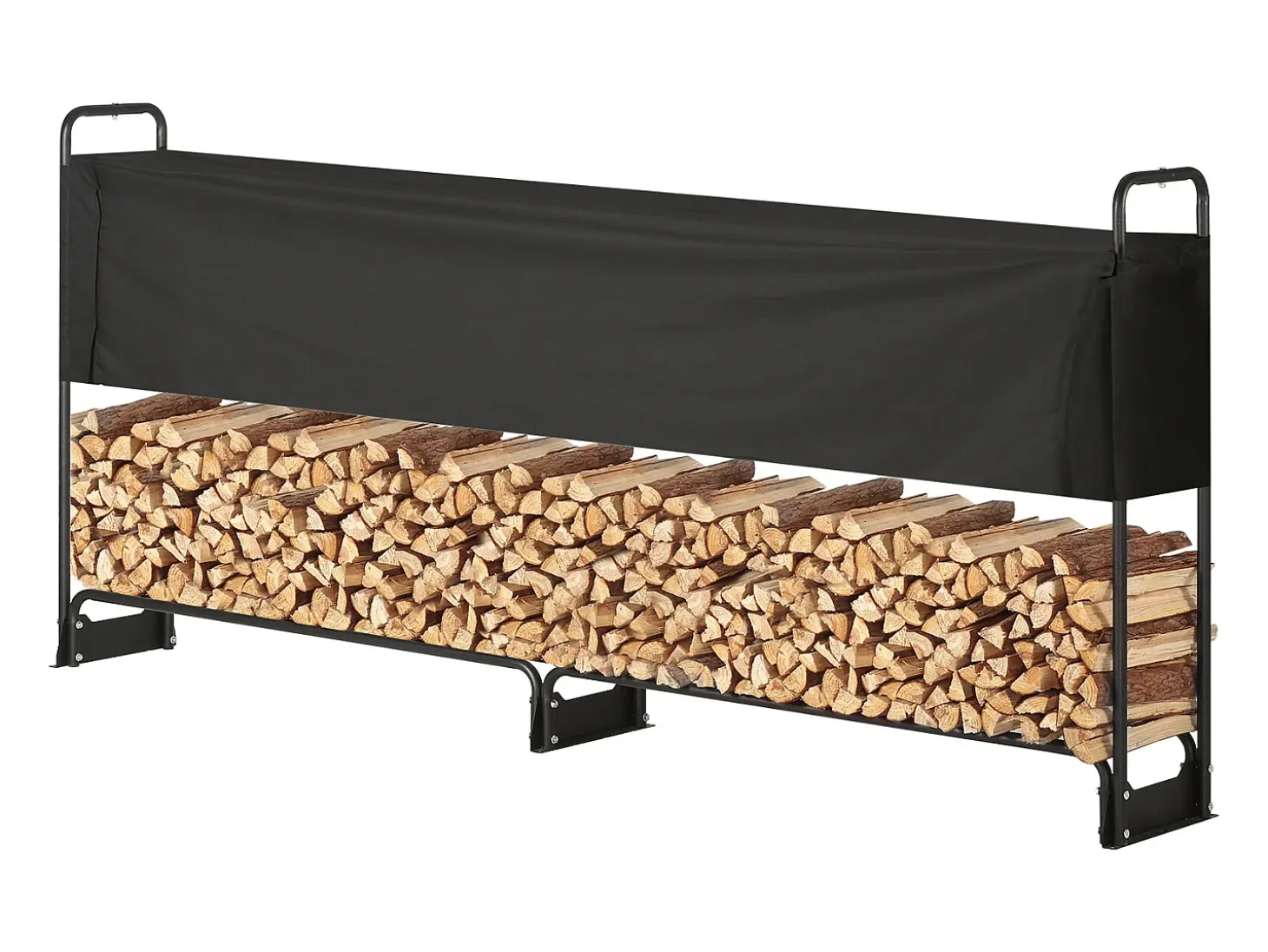 Leñero para Exterior SucceBuy de 2,6 M (8,5 Pies), 2,5 M (102 Pulgadas) x 36,6 M (14,2 Pulgadas) x 117,5 Cm (46,1 Pulgadas), con Tapa y Soporte Resistente.