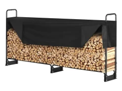 Leñero para Exterior SucceBuy de 2,6 M (8,5 Pies), 2,5 M (102 Pulgadas) x 36,6 M (14,2 Pulgadas) x 117,5 Cm (46,1 Pulgadas), con Tapa y Soporte Resistente.