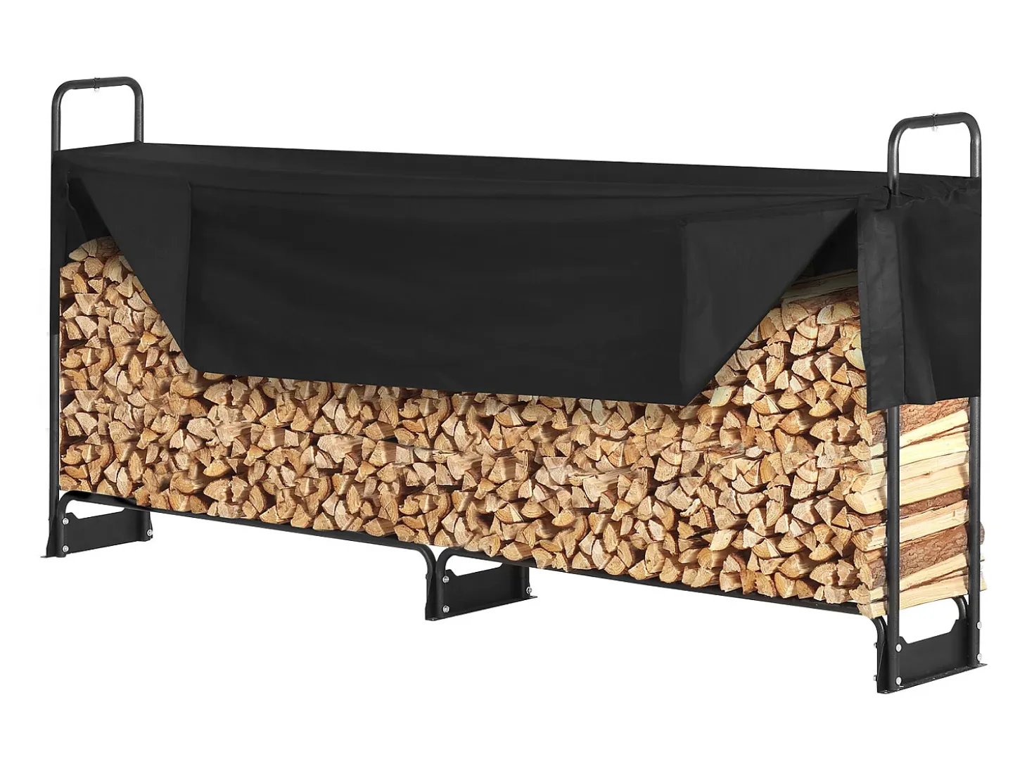 Leñero para Exterior SucceBuy de 2,6 M (8,5 Pies), 2,5 M (102 Pulgadas) x 36,6 M (14,2 Pulgadas) x 117,5 Cm (46,1 Pulgadas), con Tapa y Soporte Resistente.