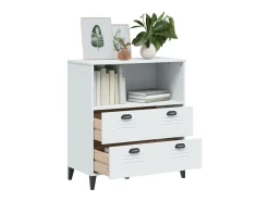 Lene Librería VIKEN madera de ingeniería blanco 80x40x90 cm