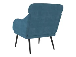 Leon Scott Sillón de terciopelo azul 63x76x80 cm