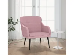 Leon Scott Sillón de terciopelo rosa 63x76x80 cm