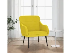 Leon Scott Sillón de terciopelo amarillo 63x76x80 cm