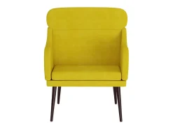 Leon Scott Sillón de terciopelo amarillo 63x76x80 cm