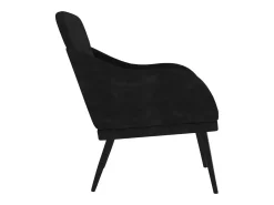 Leon Scott Sillón de terciopelo negro 63x76x80 cm