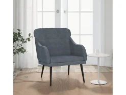 Leon Scott Sillón de terciopelo gris oscuro 63x76x80 cm