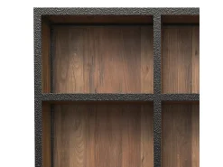 Librería 6 cajones 12 nichos en metal y madera de cedro - Shelby
