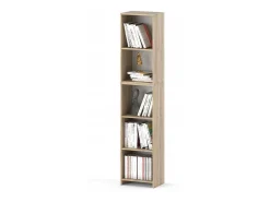 Librería - Estantería multifunción Roble Sonoma 5 niveles 40X30x189cm - Para libros, juguetes y accesorios de oficina
