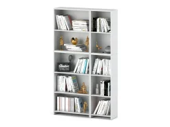 Librería - Estantería multifunción blanca 5 niveles 10 estantes 110X30x189cm - Para libros, juguetes y accesorios de oficina