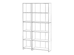 Librería - Estantería multifunción blanca 5 niveles 10 estantes 110X30x189cm - Para libros, juguetes y accesorios de oficina