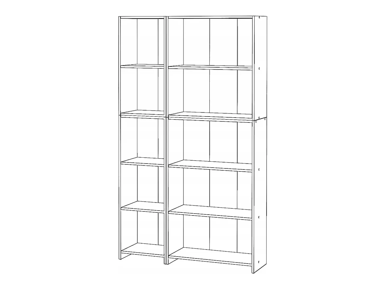 Librería - Estantería multifunción blanca 5 niveles 10 estantes 110X30x189cm - Para libros, juguetes y accesorios de oficina