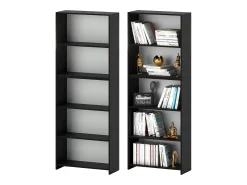 Librería - Estantería multifunción Negra 5 niveles 70X30x189cm - Para libros, juguetes y accesorios de oficina