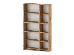 Librería - Estantería multifunción Roble Wotan 5 niveles 10 estantes 110X30x189cm - Para libros, juguetes y accesorios de oficina