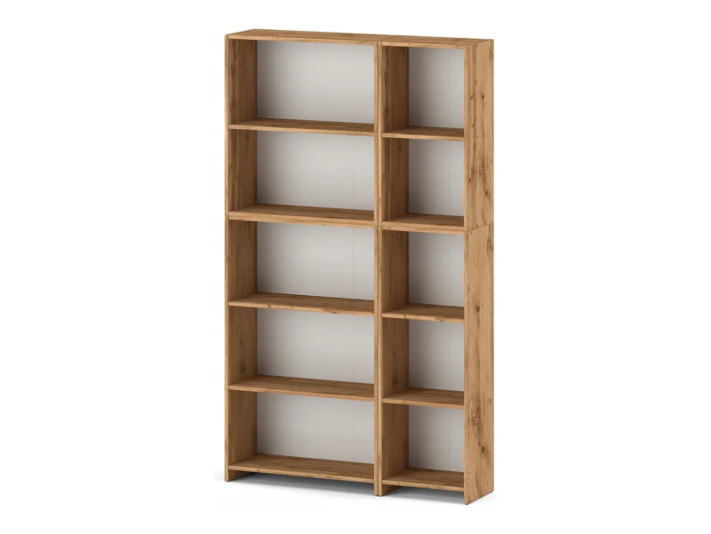 Librería - Estantería multifunción Roble Wotan 5 niveles 10 estantes 110X30x189cm - Para libros, juguetes y accesorios de oficina
