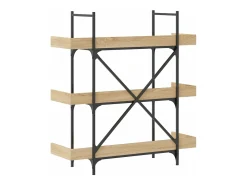 Librería 3 estantes madera ingeniería roble 100x33x108,5 cm