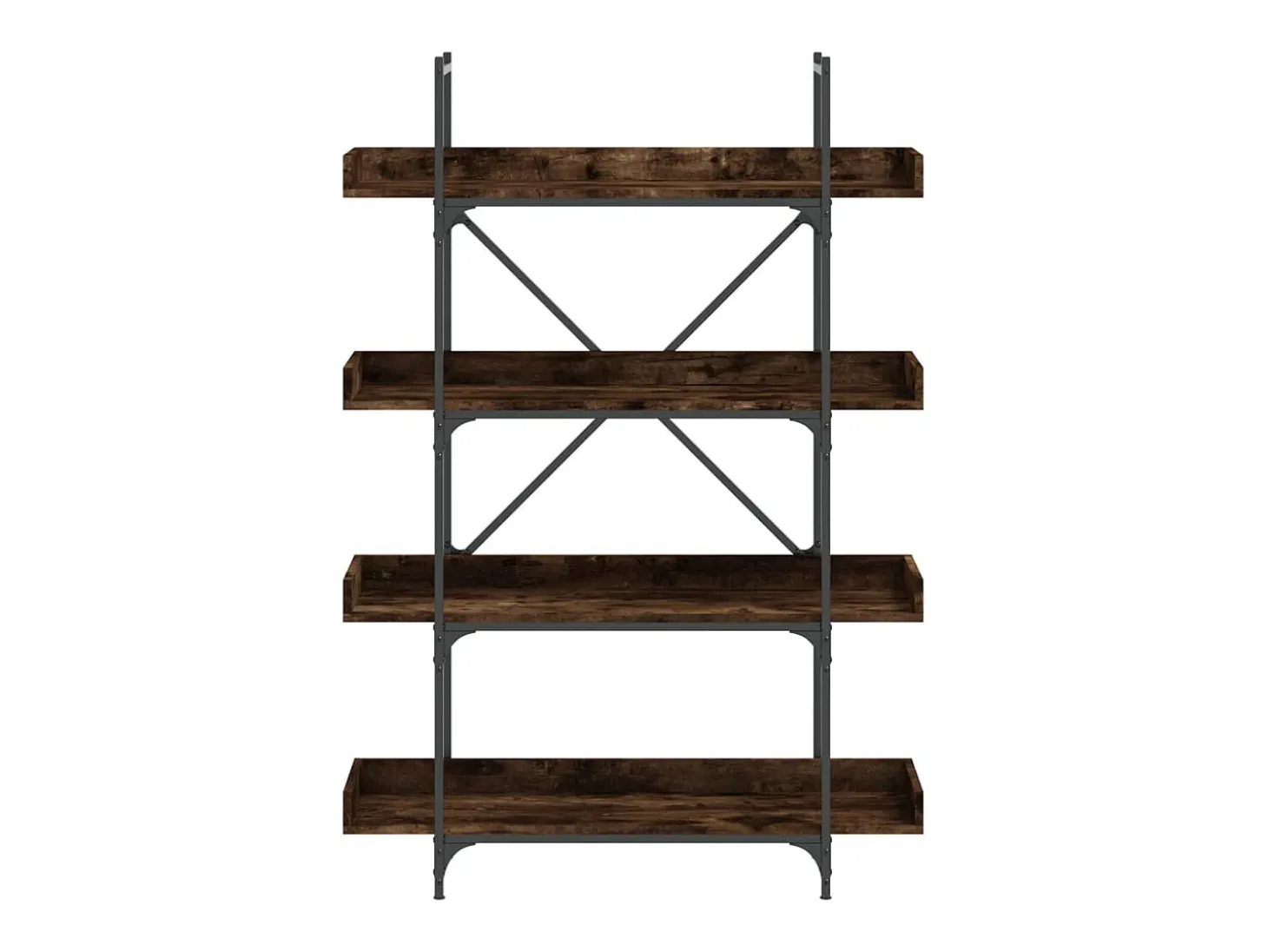 Librería 4 estantes madera ingeniería roble humo 100x33x145,5cm