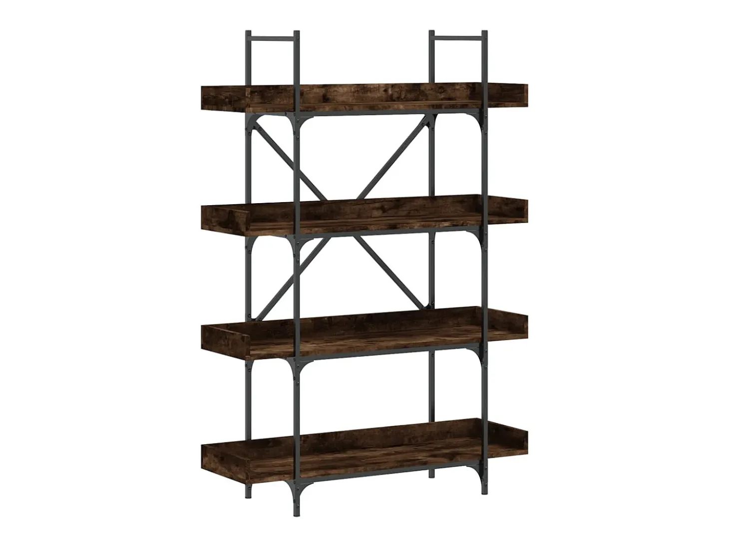 Librería 4 estantes madera ingeniería roble humo 100x33x145,5cm