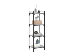Librería 4 estantes madera ingeniería gris Sonoma 40x30x120 cm